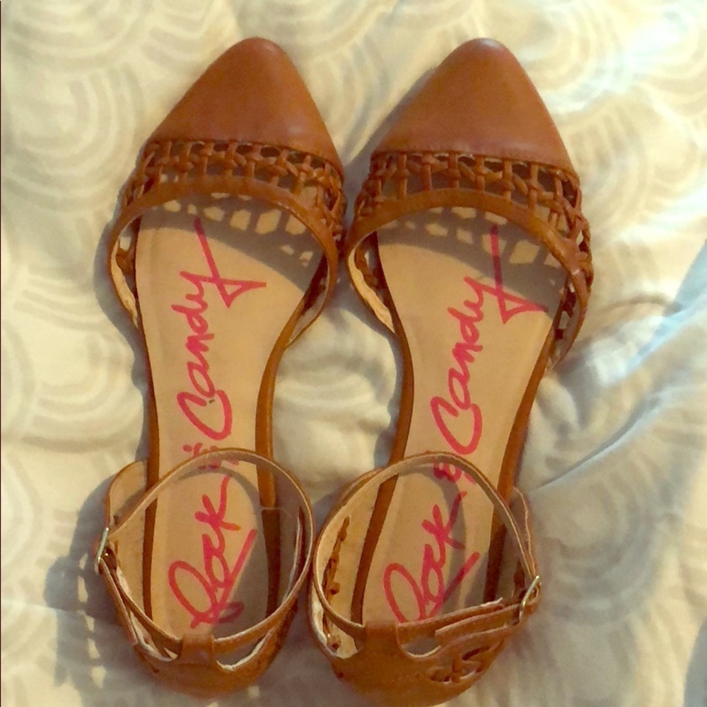 Pointy Toe Ankle Strap Flats